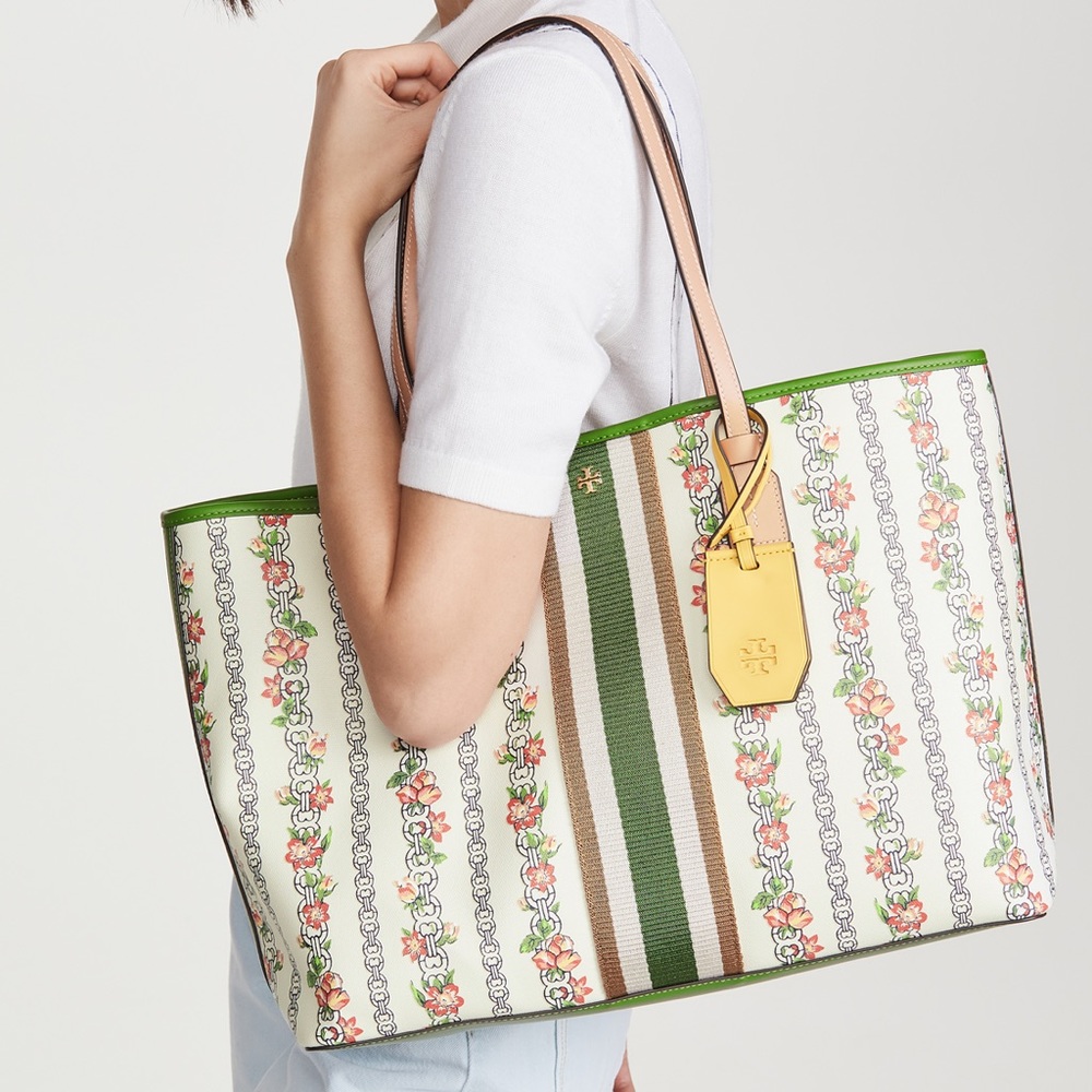 Tory Burch Floral Canvas Tote